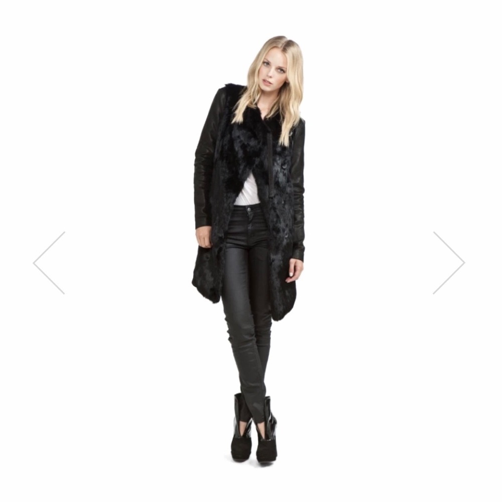 Helmut Lang real leather fur jacket